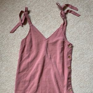 Topshop Casual Pink Canvas Dress